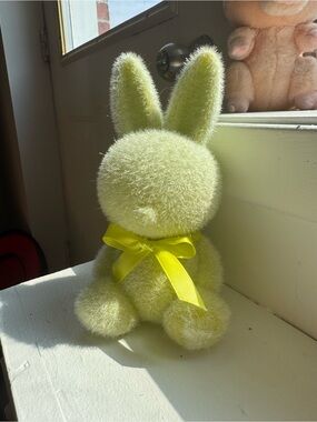 Plush Yellow Bunny Small Pet Toy with Ribbon